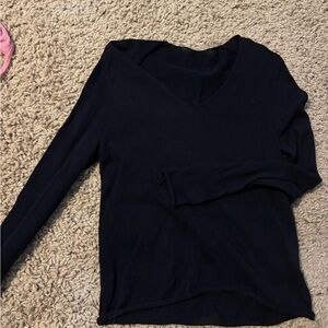 Elegant Black V-Neck Women's Top